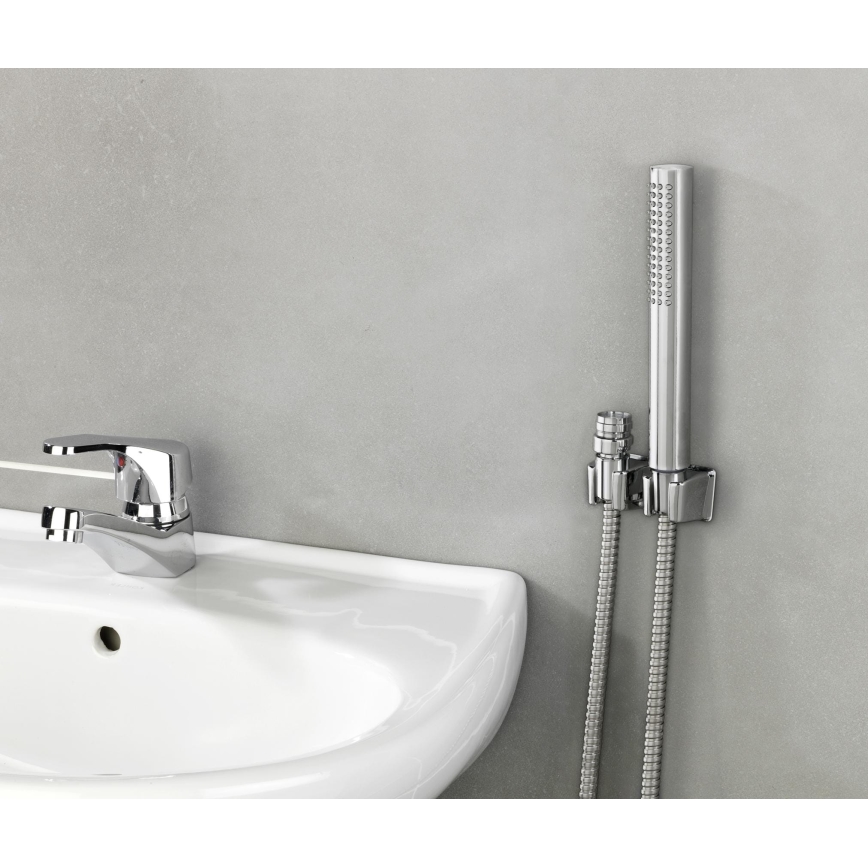 WENKO 81340100 - Duschstange DUO 170x2,7 cm glänzender Chrom/Silber/Grau