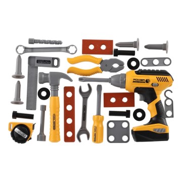 Werkzeugset mit Akkubohrschrauber (3× AAA)