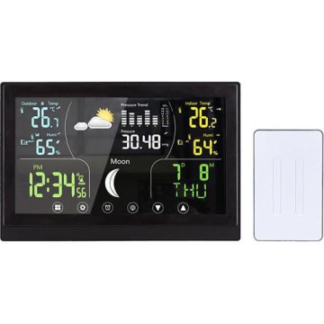 Wetterstation mit Farbdisplay, 5 V / 2×AAA, schwarz