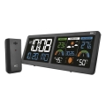 Wetterstation mit farbigem LCD-Display und Wecker 5V 3xAAA + 2xAA schwarz