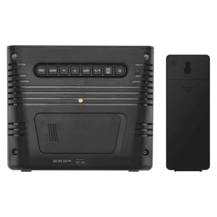 Wetterstation mit kabelloser Ladefunktion, 5V, 2×AA + 2×AAA, schwarz