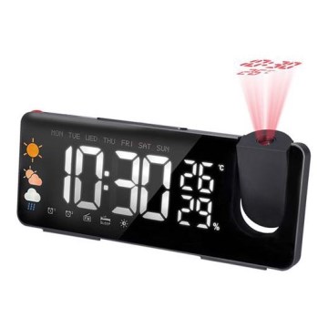 Wetterstation mit LCD-Anzeige, Wecker und Projektor 1xCR2032
