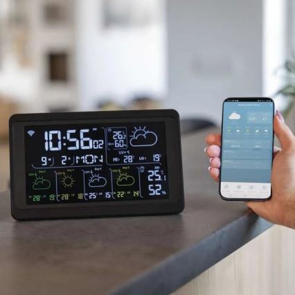 Wetterstation mit LCD-Display GoSmart 230V/3xAAA + 2×AAA Wi-Fi Tuya schwarz