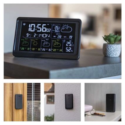 Wetterstation mit LCD-Display GoSmart 230V/3xAAA + 2×AAA Wi-Fi Tuya schwarz