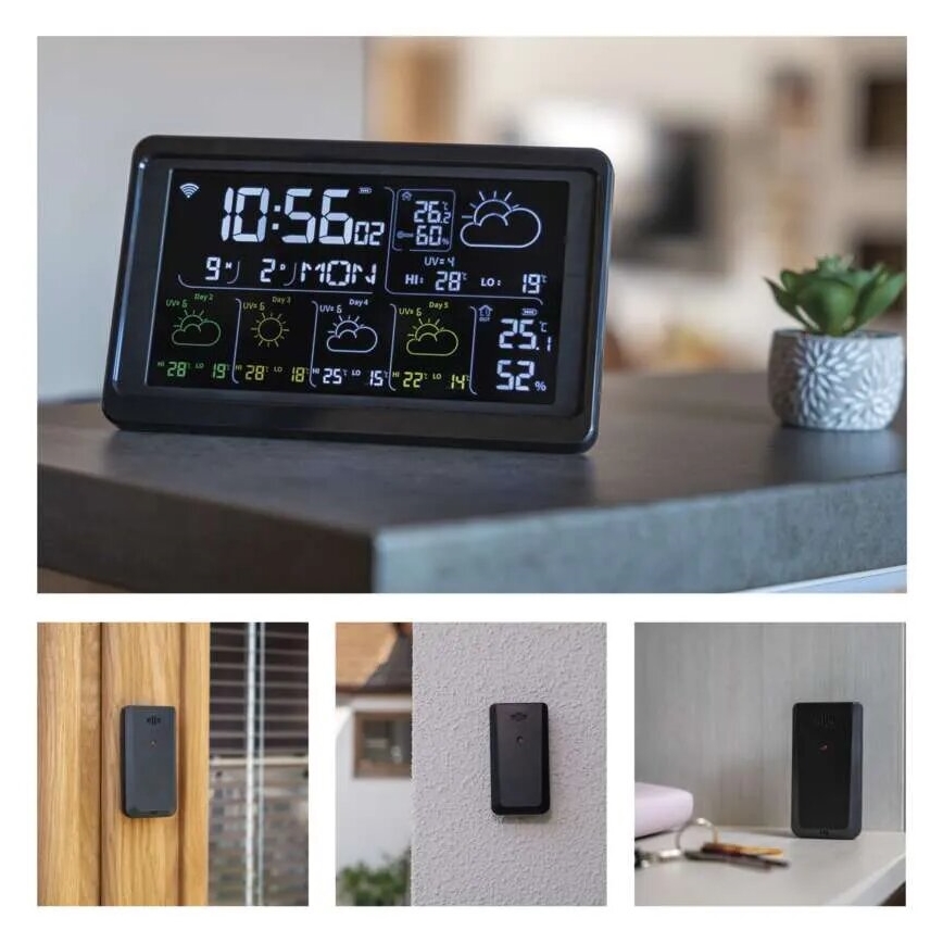 Wetterstation mit LCD-Display GoSmart 230V/3xAAA + 2×AAA Wi-Fi Tuya schwarz