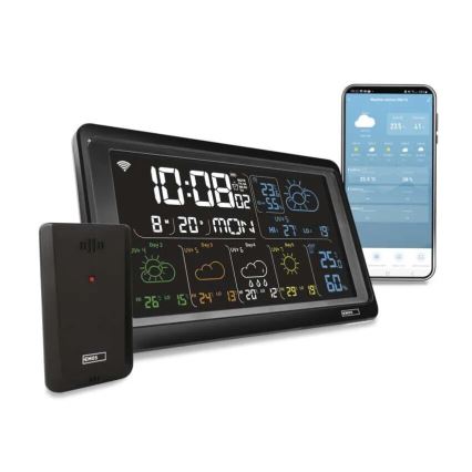 Wetterstation mit LCD-Display GoSmart 230V/3xAAA + 2×AAA Wi-Fi Tuya schwarz
