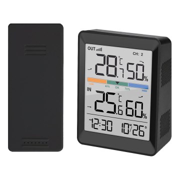 Wetterstation mit Wecker 2xAAA schwarz