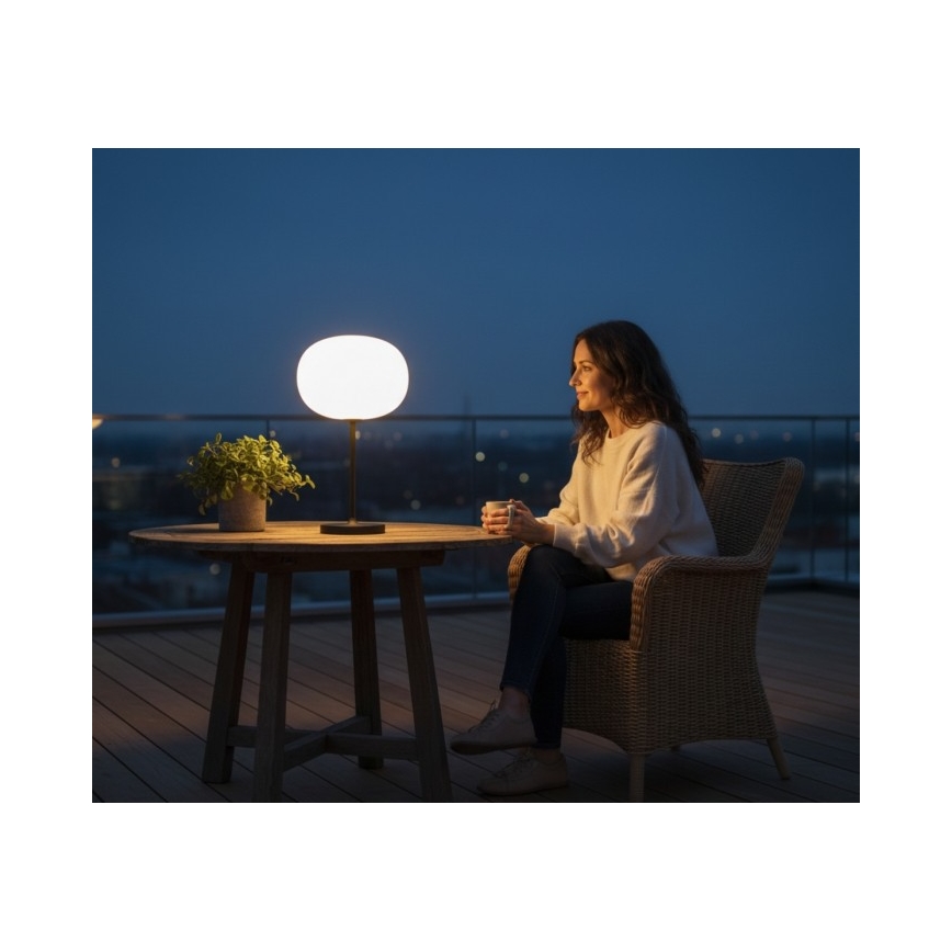 Dimmbare, wiederaufladbare Outdoor-LED-Tischleuchte VENEZIA LED/2W/5V 2700K IP54 4000 mAh schwarz