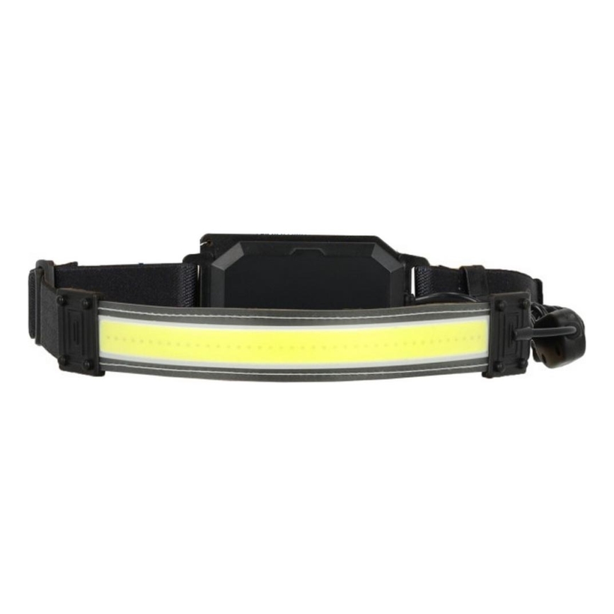 Wiederaufladbare LED-Stirnlampe 2×LED / 5 V, 180 lm, 900 mAh, schwarz
