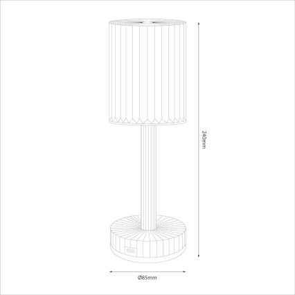 LED Wiederaufladbare Touch-Tischlampe SIMPLE LED/1W/5V 3000-6000K 2400 mAh rauchgrau