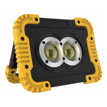 Wiederaufladbarer LED-Reflektor mit Powerbank-Funktion LED/20W/5V 4400 mAh IP44 schwarz/gelb