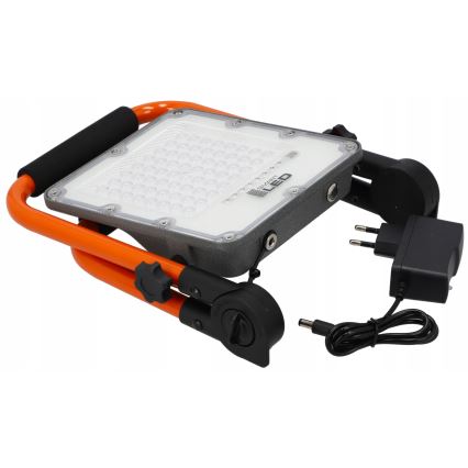 Wiederaufladbarer LED-Scheinwerfer mit Stativ LED/100W/3,2V 5000K 5000 mAh IP65 orange
