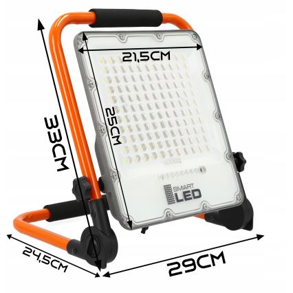 Wiederaufladbarer LED-Scheinwerfer mit Stativ LED/100W/3,2V 5000K 5000 mAh IP65 orange