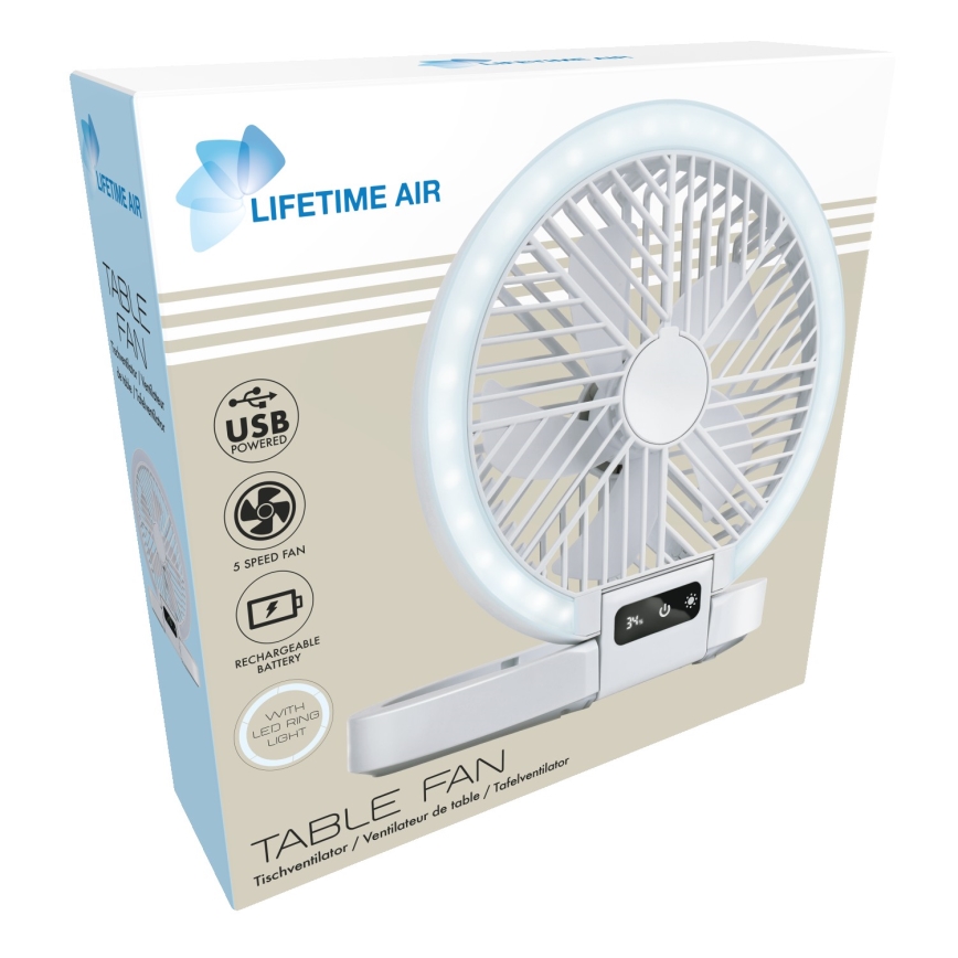 Wiederaufladbarer LED-Tischventilator 3,7V 1200 mAh