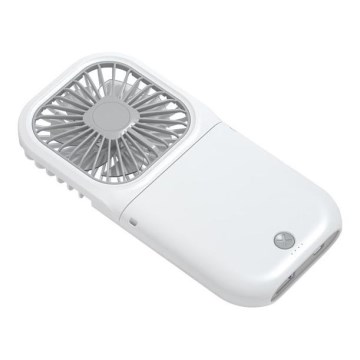Wiederaufladbarer Mini-Taschenventilator 5 W/5 V, 2500 mAh, weiß