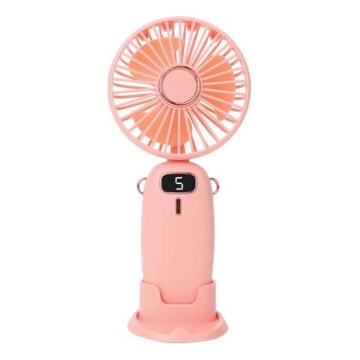 Wiederaufladbarer Taschenventilator 3W/5V 1200 mAh, rosa