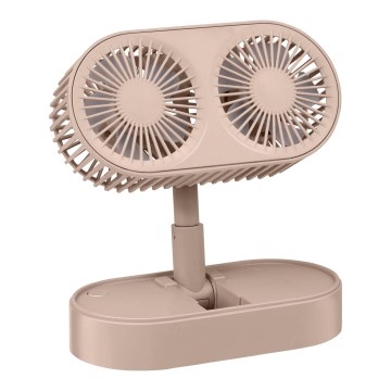 Wiederaufladbarer Tischventilator 3,7 V 1200 mAh – Rosa