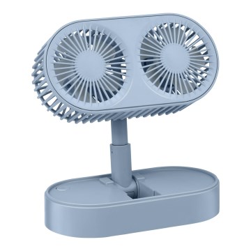 Wiederaufladbarer Tischventilator 3,7V 1200 mAh blau