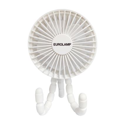 Wiederaufladbarer Tischventilator 3 W / 5 V, 1800 mAh, weiß