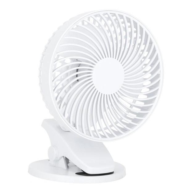 Wiederaufladbarer Tischventilator mit Clip VIENTO 6W/5V 2000 mAh Weiß
