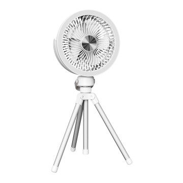 Wiederaufladbarer Tischventilator mit LED-Beleuchtung 8W/3,7V 2400 mAh Weiß