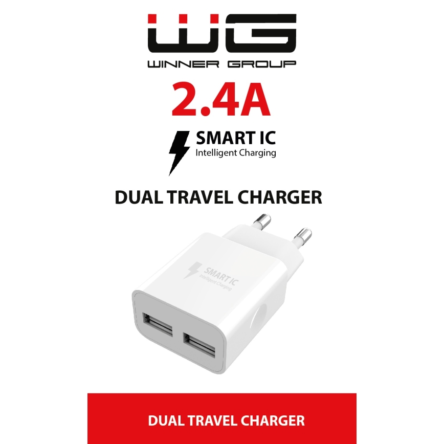 Winner Group - Ladeadapter 2xUSB-A 12W weiß