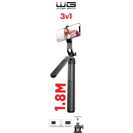 Winner Group - Selfie-Stick 3in1 mit Gestell 55 mAh 180 cm schwarz