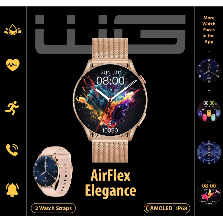 Winner Group - Smartwatch AirFlex 2 Elegance 280 mAh IP68 golden