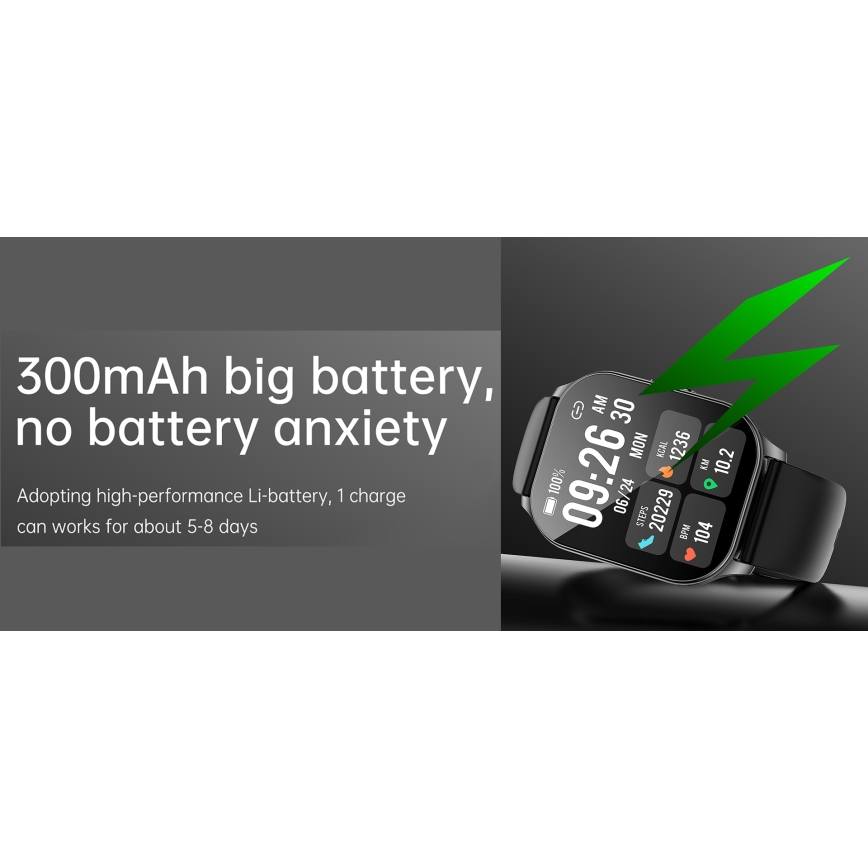 Winner Group - Smartwatch AirFlexOn 300 mAh IP68 silbern