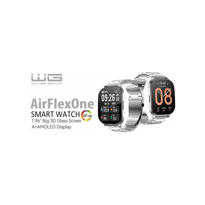 Winner Group - Smartwatch AirFlexOn 300 mAh IP68 silbern