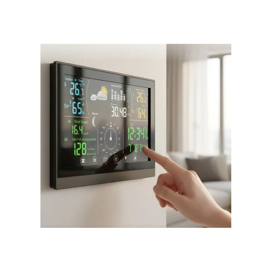 Winner Group - Touch-Wetterstation mit farbigem LCD-Display 5V/3xAAA + 6xAA