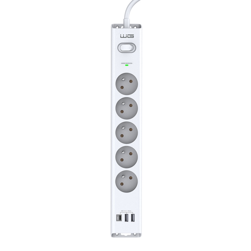 Winner Group - Überspannungsschutz 5Z + 2xUSB-A + 1xUSB-C weiß
