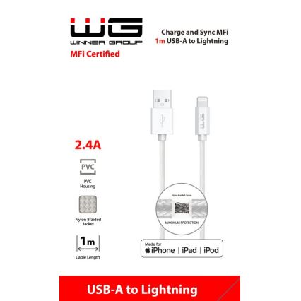 Winner Group - USB-Kabel MFI Lightning / USB-A 1m weiß