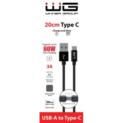Winner Group - USB-Kabel USB-C / USB-A 20cm schwarz