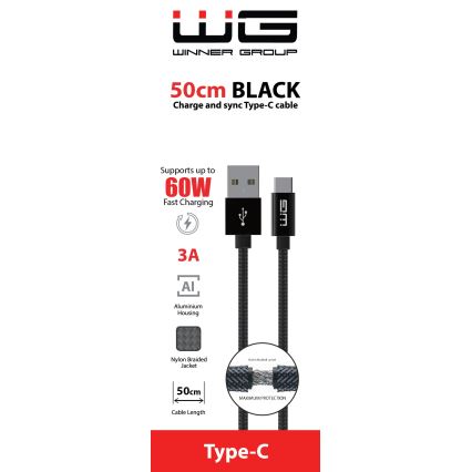 Winner Group - USB-Kabel USB-C / USB-A 50cm schwarz