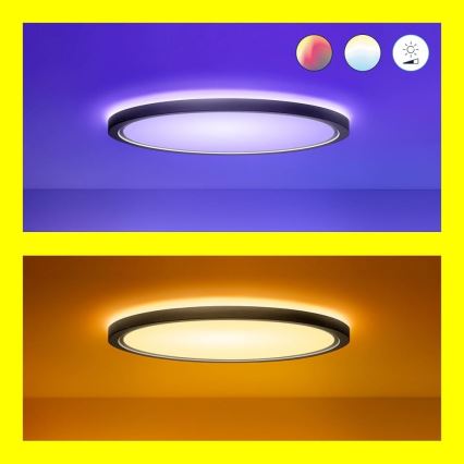 WiZ - Dimmbare LED-RGB-Deckenleuchte SUPERSLIM LED/22W/230V 2700-6500K Wi-Fi schwarz