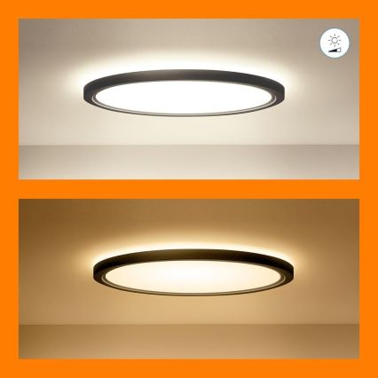 WiZ - Dimmbare LED-RGB-Deckenleuchte SUPERSLIM LED/22W/230V 2700-6500K Wi-Fi schwarz