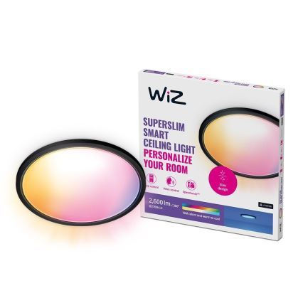 WiZ - Dimmbare LED-RGB-Deckenleuchte SUPERSLIM LED/22W/230V 2700-6500K Wi-Fi schwarz