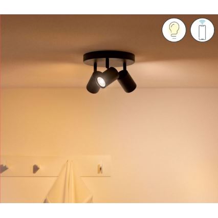 WiZ - Dimmbare LED-RGBW-Spotleuchte IMAGEO 3xGU10/4,9W/230V 2200-6500K WLAN CRI 90 schwarz