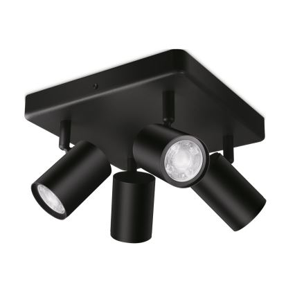 WiZ - Dimmbare LED-RGBW-Spotleuchte IMAGEO 4xGU10/4,9W/230V 2200-6500K WLAN CRI 90 schwarz