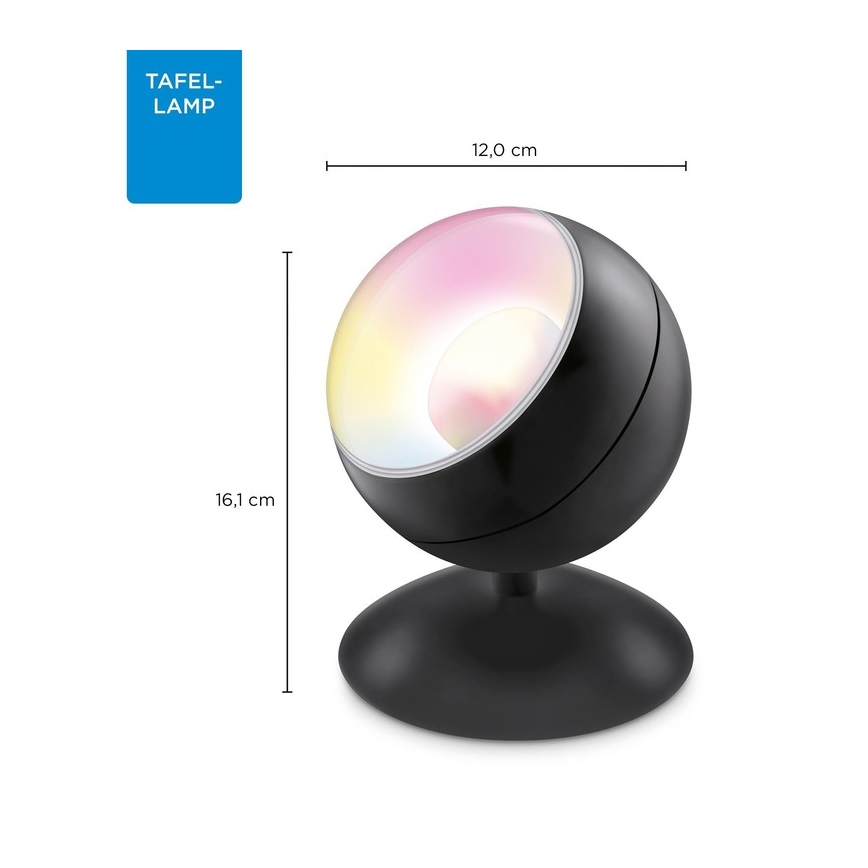 WiZ – Dimmbare LED-RGBW-Tischlampe QUEST LED/13W/230V 2200-6500K Wi-Fi schwarz