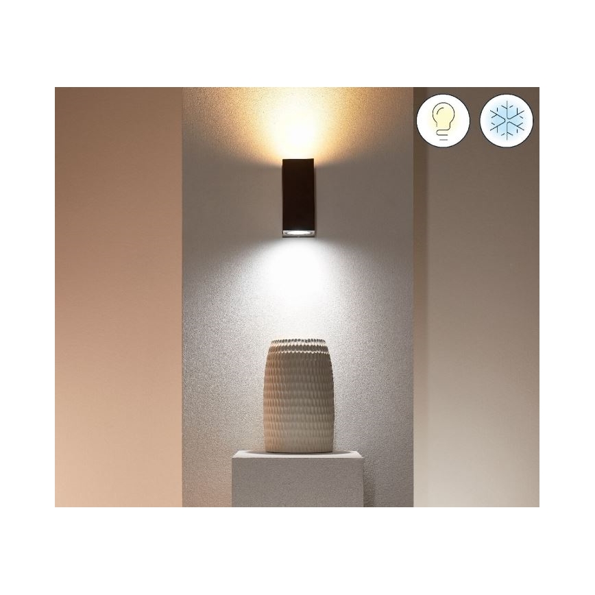 WiZ - Dimmbare LED-RGBW-Wandleuchte UP&DOWN 2xGU10/4,7W/230V 2200-6500K WLAN CRI 90 schwarz