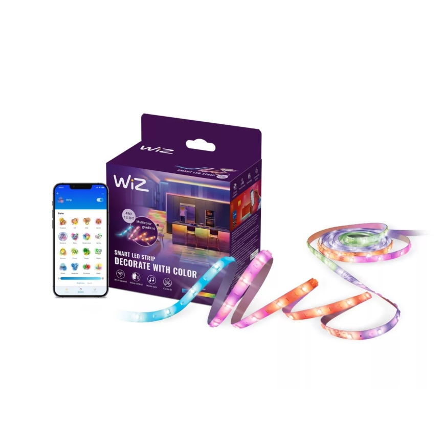 WiZ - dimmbarer LED RGBIC-Streifen 4m LED/10,2W/5V 2700-6500K Wi-Fi
