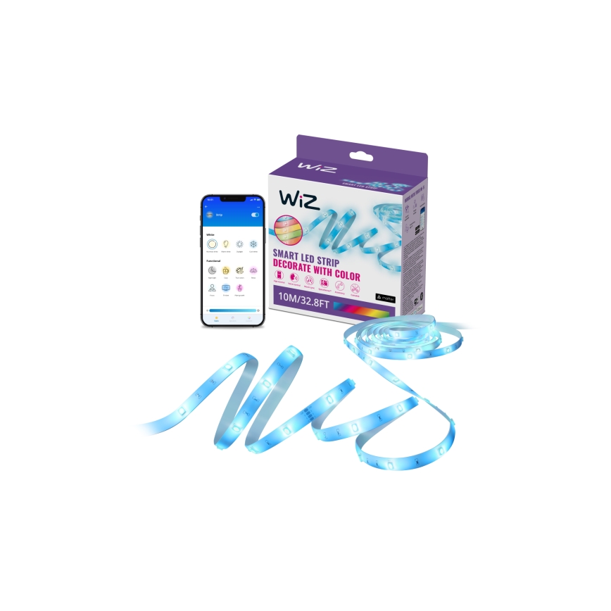 WiZ - dimmbarer RGB-LED-Streifen 10m LED/12W/230V Wi-Fi