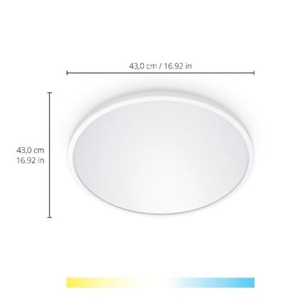 WiZ - LED dimmbare Deckenleuchte SUPERSLIM LED/22W/230V 2700-6500K Wi-Fi weiß