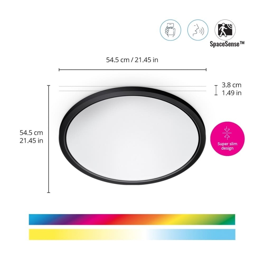 WiZ - LED RGB dimmbare Deckenleuchte SUPERSLIM LED/32W/230V 2700-6500K Wi-Fi schwarz