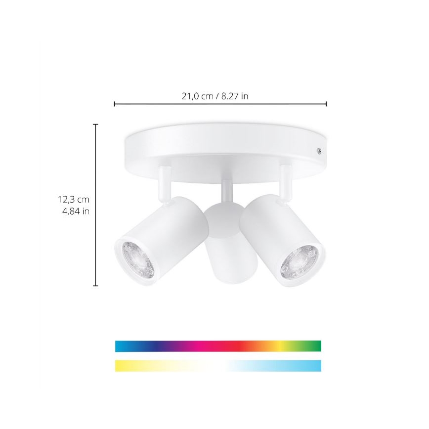 WiZ - LED RGBW dimmbare Einbauleuchte IMAGEO 3xGU10/4,9W/230V 2200-6500K Wi-Fi CRI 90 weiß