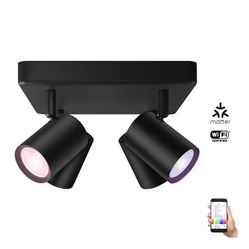 WiZ - LED RGBW dimmbare Einbauleuchte IMAGEO 4xGU10/4,9W/230V 2200-6500K Wi-Fi CRI 90 schwarz