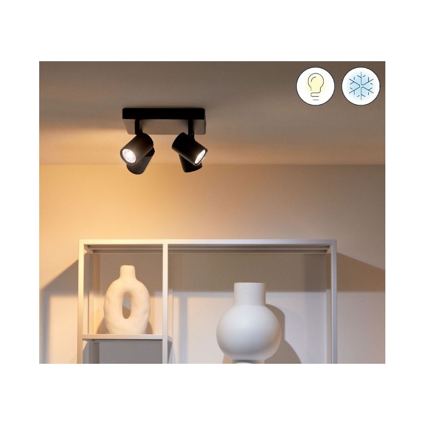 WiZ - LED RGBW dimmbare Einbauleuchte IMAGEO 4xGU10/4,9W/230V 2200-6500K Wi-Fi CRI 90 schwarz