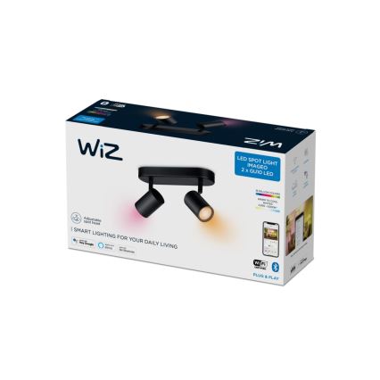 WiZ - LED RGBW Dimmbare Strahler IMAGEO 2xGU10/4,9W/230V 2200-6500K Wi-Fi CRI 90 schwarz